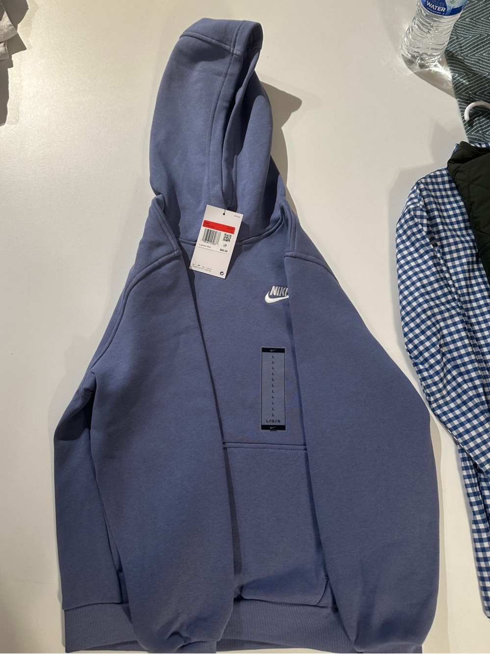 Nike Kids Hoodie in Dusty Blue with White Logo